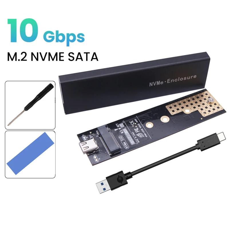   M2 SSD ̽ Ŭ NVMe SATA NGFF M.2 SSD ڽ,  ϵ ̺ USB 3.1 10Gbps M/B + M Ű M.2 SSD RTL9210B